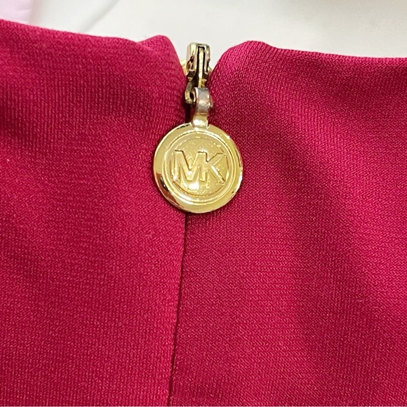 Michael Kors Cranberry Colored Jersey Ruched Sleeveless Dress Women’s Size Small - Picture 6 of 7